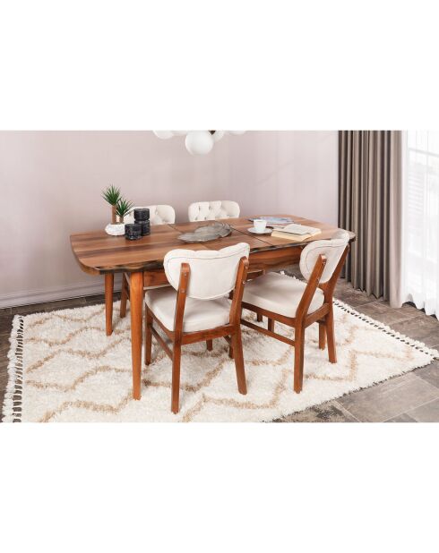 2 Chaises Elma noyer/beige - 86x41.5x43.5 cm