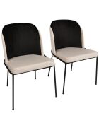 2 Chaises Dore noir/crème - 86x54x55 cm