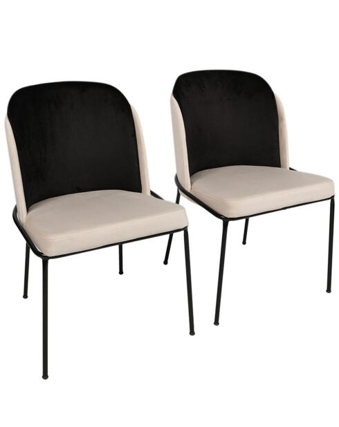 2 sillas Dore negro/crema - 86x54x55 cm