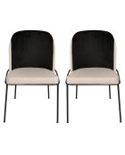2 Chaises Dore noir/crème - 86x54x55 cm
