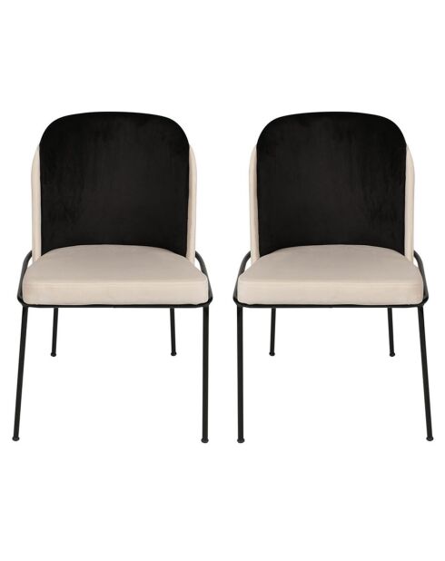 2 Chaises Dore noir/crème - 86x54x55 cm