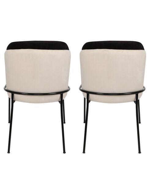 2 Chaises Dore noir/crème - 86x54x55 cm