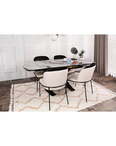 2 Chaises Dore noir/crème - 86x54x55 cm