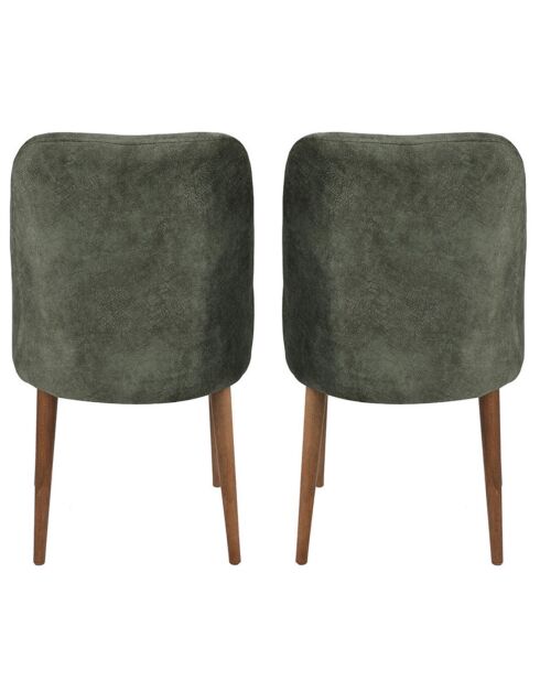 2 Chaises Dallas noyer/vert foncé - 90x50x49 cm