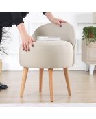 Chaise pouf Corvile crème - 64x48x42 cm