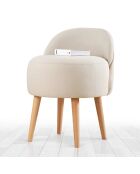 Chaise pouf Corvile crème - 64x48x42 cm