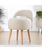 Chaise pouf Corvile crème - 64x48x42 cm