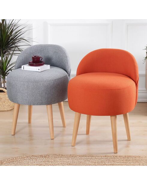 Chaise pouf Corvile orange - 64x48x42 cm