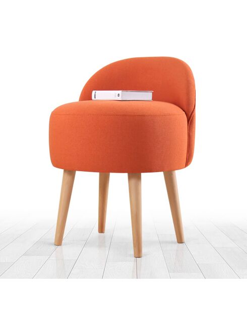 Chaise pouf Corvile orange - 64x48x42 cm