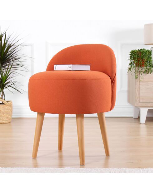 Chaise pouf Corvile orange - 64x48x42 cm