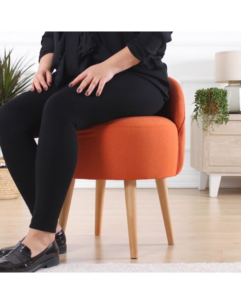 Chaise pouf Corvile orange - 64x48x42 cm