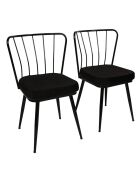 2 Chaises Yildiz noires - 82x43x42 cm