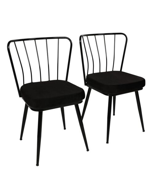 2 Chaises Yildiz noires - 82x43x42 cm