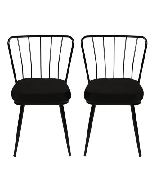 2 Chaises Yildiz noires - 82x43x42 cm