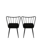 2 Chaises Yildiz noires - 82x43x42 cm