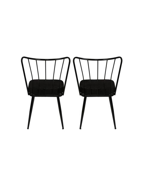 2 Chaises Yildiz noires - 82x43x42 cm