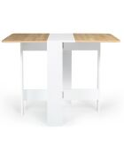 Table console pliable Edi 2/4 places blanc/hêtre - 27x76x75 cm