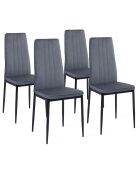 4 Chaises Jade gris clair - 39x41.5x96 cm