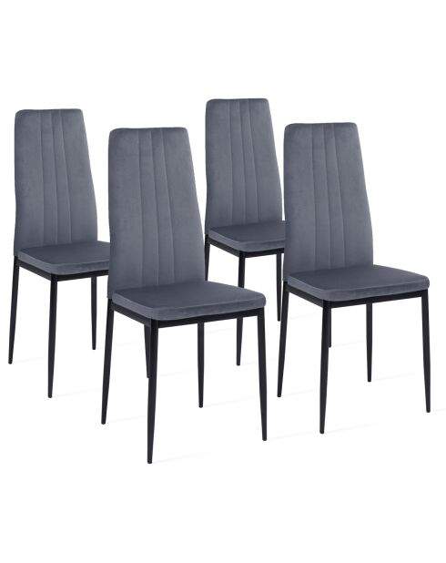 4 Chaises Jade gris clair - 39x41.5x96 cm