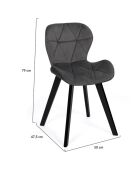 2 Chaises Daisy grises - 50x47.5x79 cm