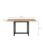Table à manger extensible Memphis 6-8 personnes bois/noir - 80x78x78 cm