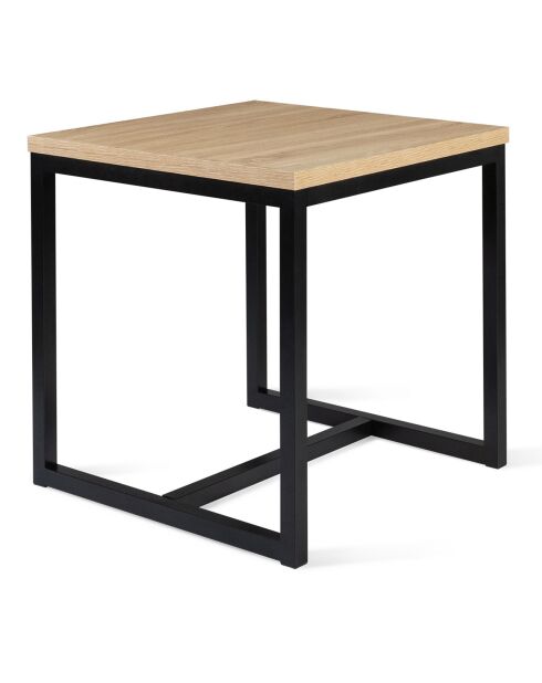 Table à manger extensible Memphis 6-8 personnes bois/noir - 80x78x78 cm