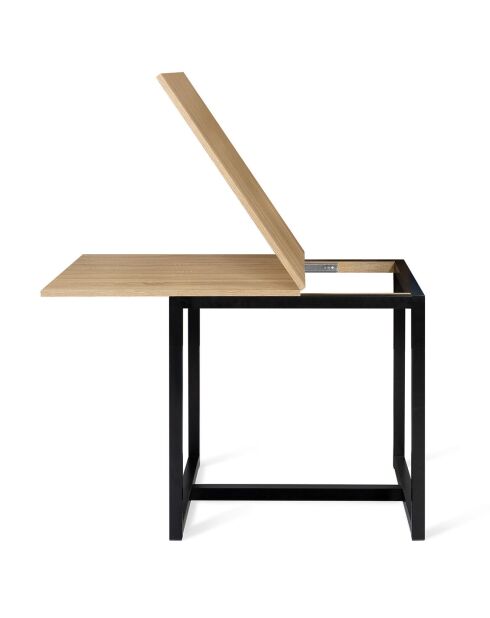 Table à manger extensible Memphis 6-8 personnes bois/noir - 80x78x78 cm