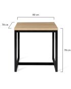 Table à manger extensible Memphis 6-8 personnes bois/noir - 80x78x78 cm