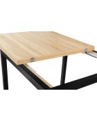 Table à manger extensible Memphis 6-8 personnes bois/noir - 80x78x78 cm