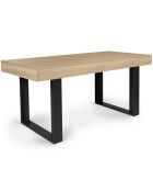 Table à manger extensible Brixton bois/noir - 160-200x80x75 cm