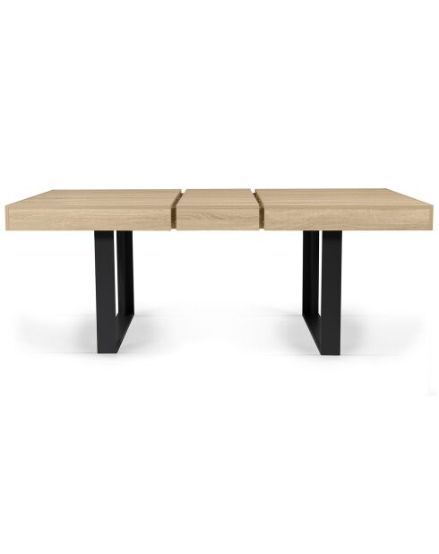 Table à manger extensible Brixton bois/noir - 160-200x80x75 cm