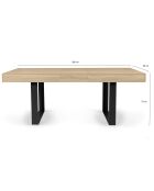 Table à manger extensible Brixton bois/noir - 160-200x80x75 cm