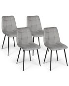 4 Chaises Linda gris clair - 46x57x86 cm