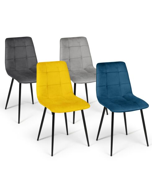 4 Chaises Linda multicolores - 46x57x86 cm