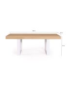 Table à manger extensible Brixton 10 personnes bois/blanc - 160-200x80x75 cm