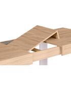 Table à manger extensible Brixton 10 personnes bois/blanc - 160-200x80x75 cm