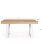 Table à manger extensible Brixton 10 personnes bois/blanc - 160-200x80x75 cm