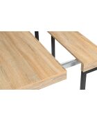 Console extensible Memphis bois/noir - 235x90x75 cm