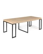 Console extensible Memphis bois/noir - 235x90x75 cm
