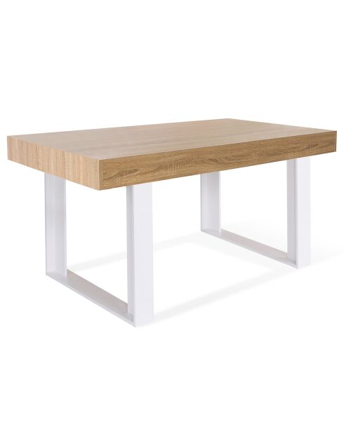 Table repas Brixton 6 personnes bois/blanc - 160x80x75 cm