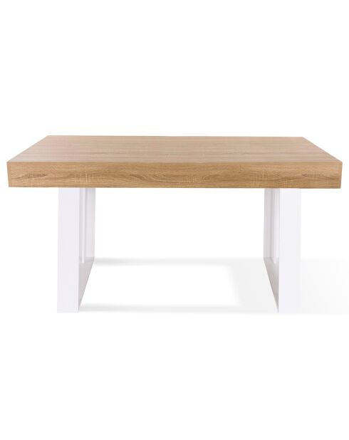 Table repas Brixton 6 personnes bois/blanc - 160x80x75 cm