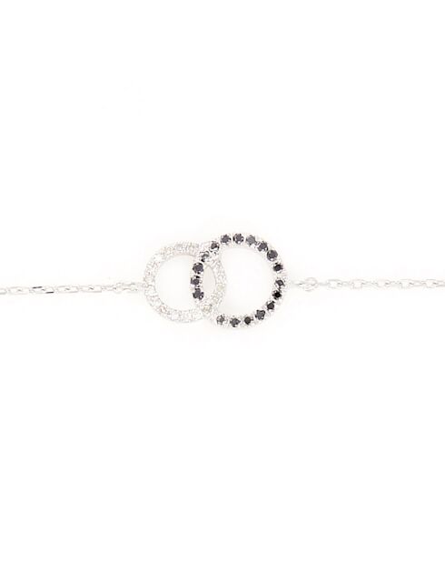 Bracelet Inaya Diamants 0.05 ct & Diamants noirs 0.07 ct or blanc