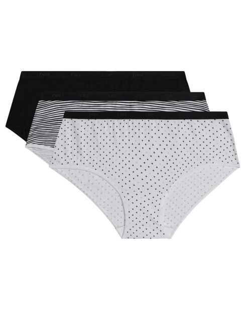 3 Shorties Les Pockets noir/blanc