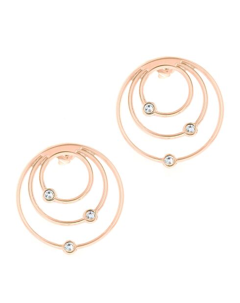 Boucles d'oreilles créoles Orbite MM doré rose