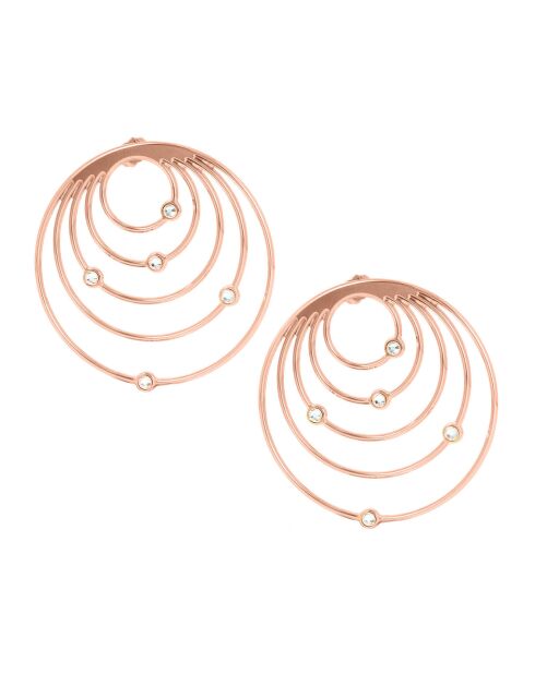 Boucles d'oreilles créoles Orbite GM doré rose