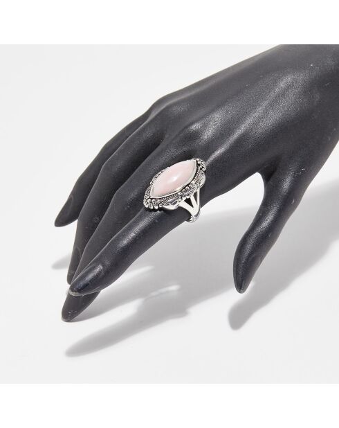Bague Riwama en Argent Massif & Opale Rose
