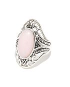 Ehécatl Ring aus Sterlingsilber und rosafarbenem Opal