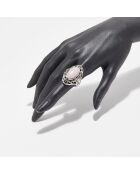 Ehécatl Ring aus Sterlingsilber und rosafarbenem Opal