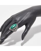 Bague Oztoc en Argent Massif & Malachite