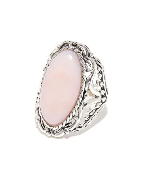 Bague Oztoc en Argent Massif & Opale Rose